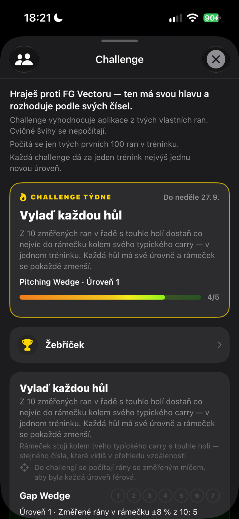 Challenge: challenge týdne a vaše úroveň
