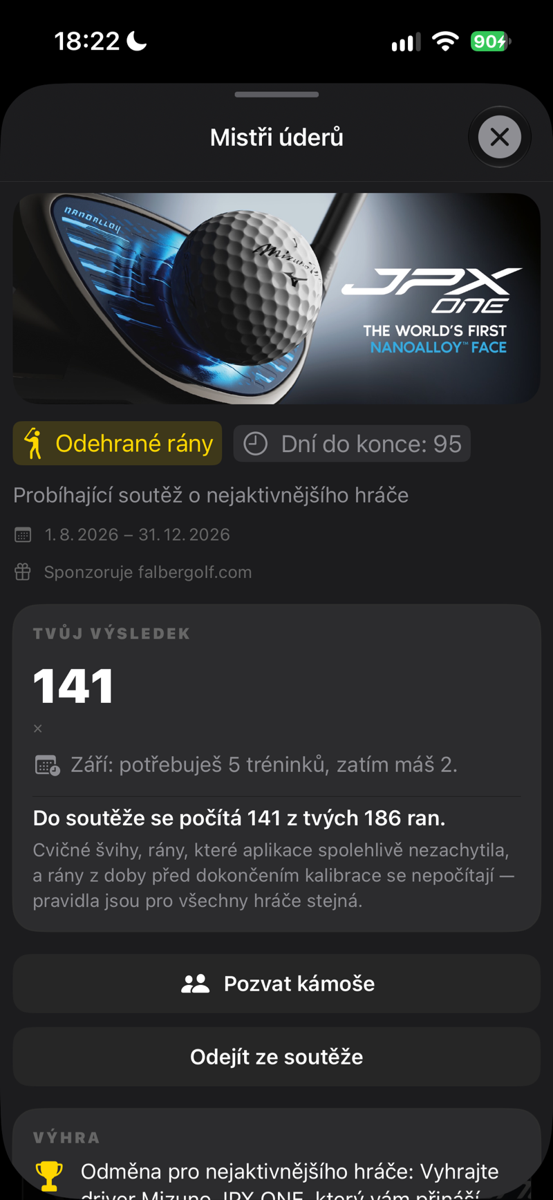 Soutěž: váš výsledek a kolik vašich ran se započítává