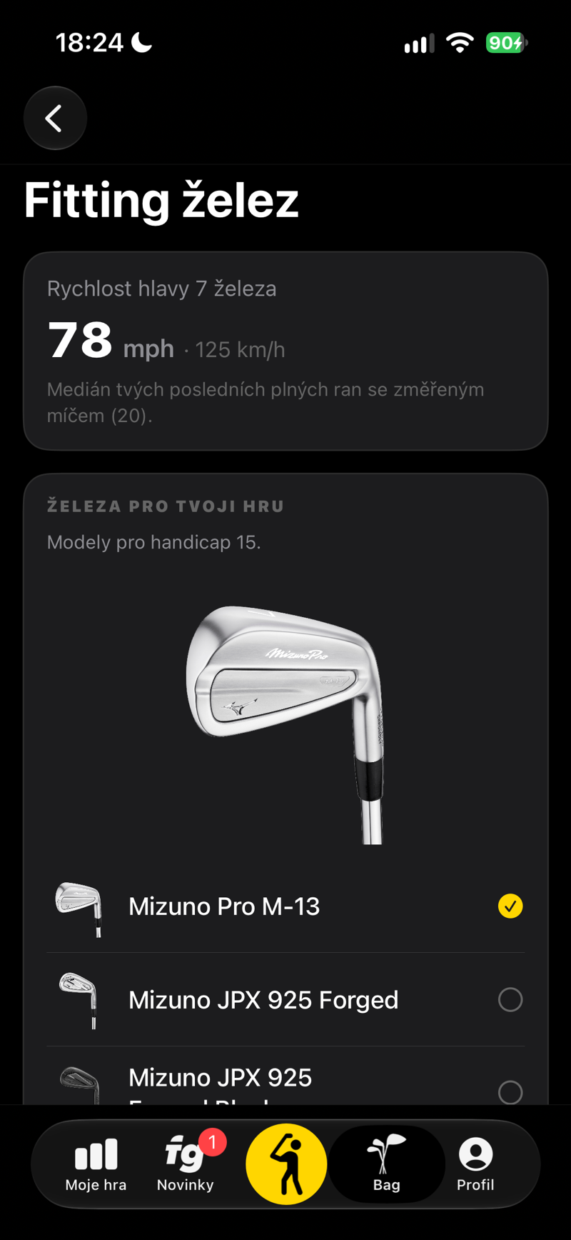 Fitting želez: rychlost hlavy vašeho železa 7 ze změřených ran a železa pro vaši hru
