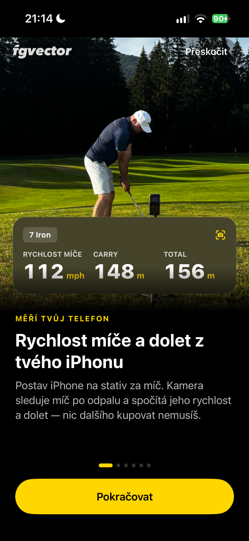Rychlost míče a dolet z vašeho iPhonu