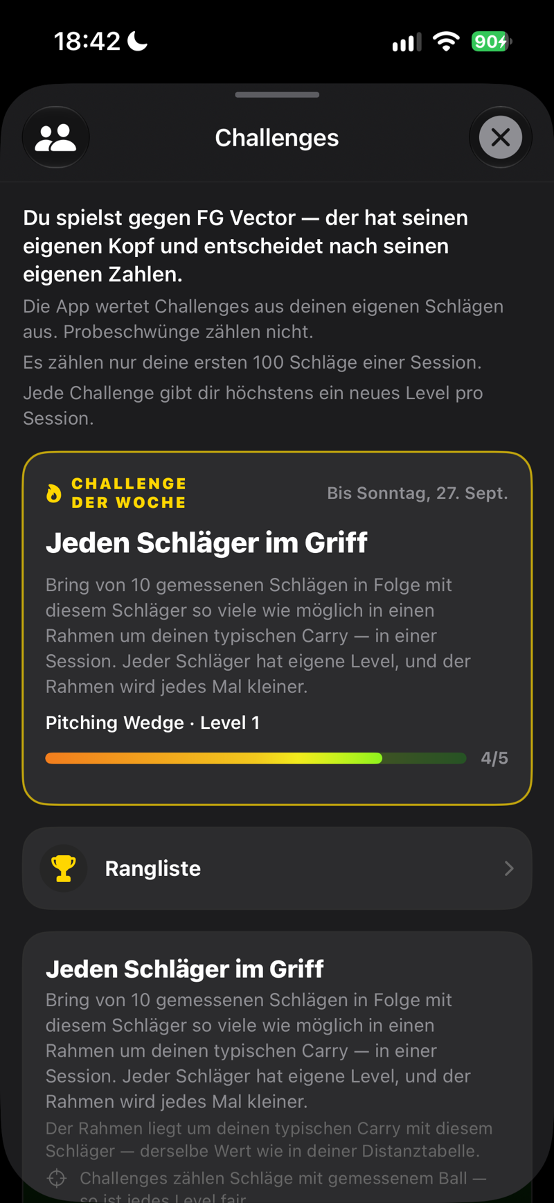 Challenges: die Challenge der Woche und dein Level