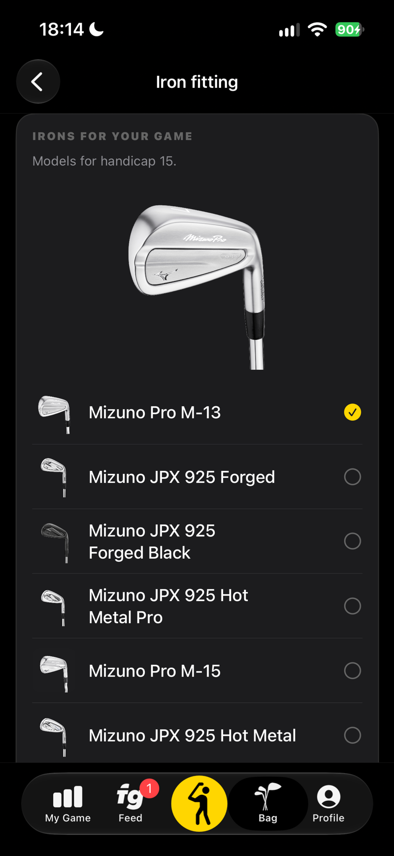 Iron fitting: Mizuno iron models for your handicap