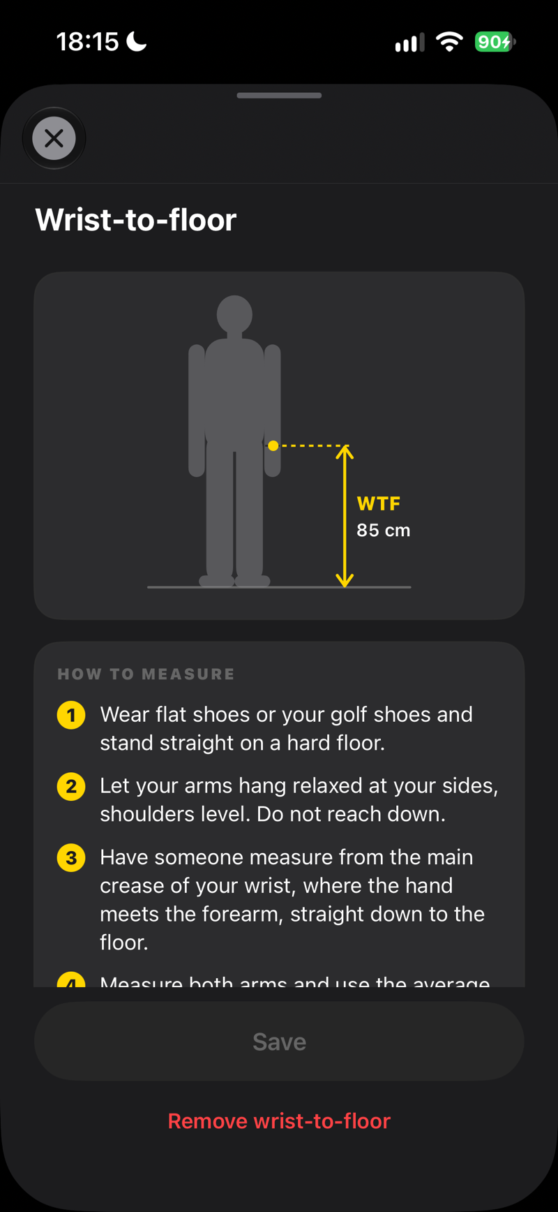 Wrist-to-floor: how to measure it, step by step
