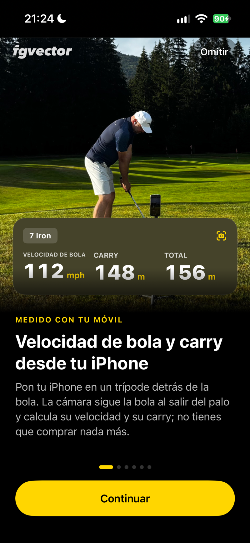 Velocidad de bola y carry desde tu iPhone