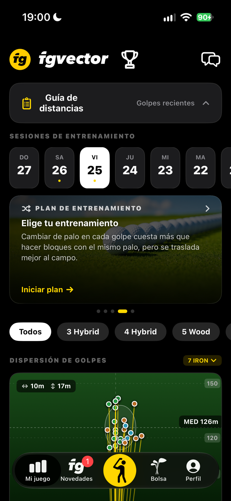 Mi juego: tarjeta del plan de entrenamiento, elige cómo entrenar e inicia el plan
