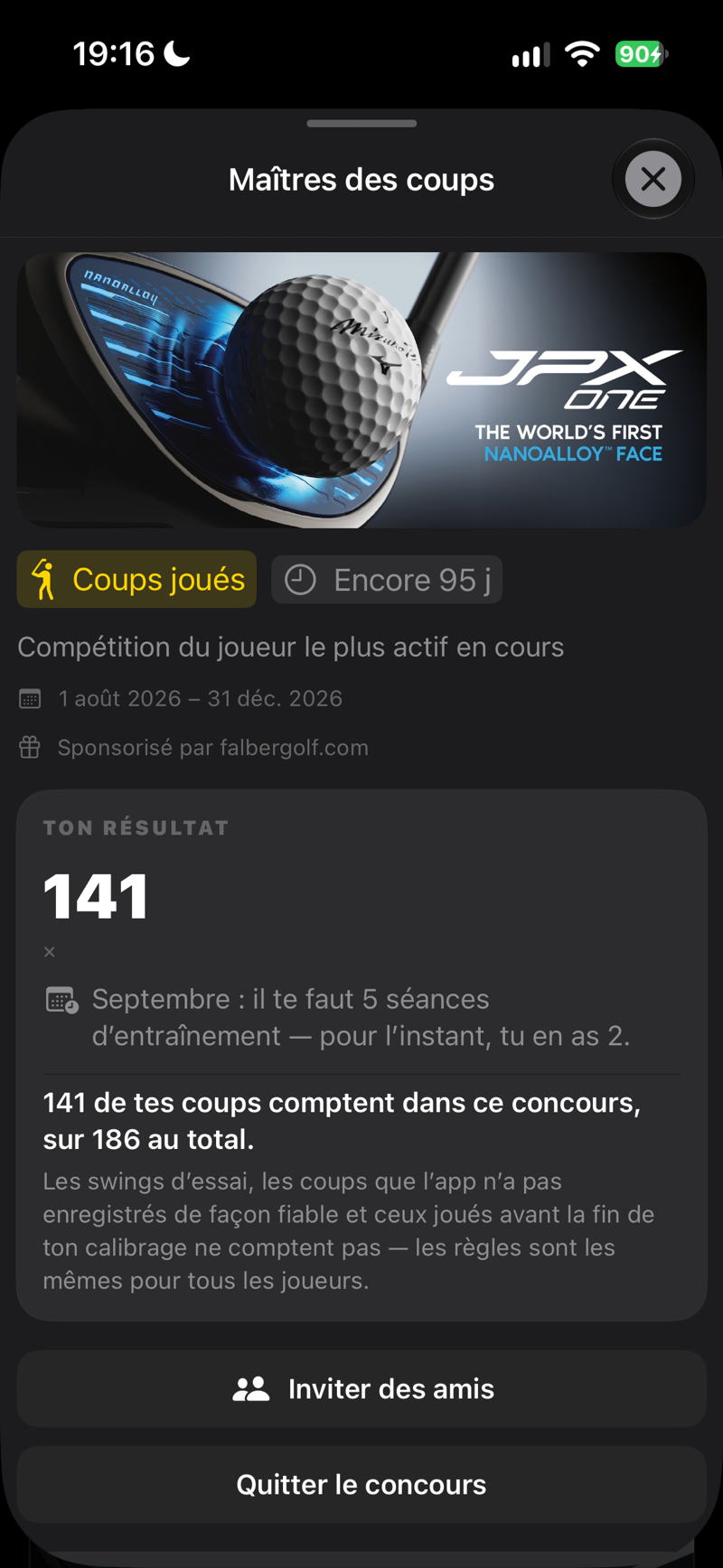 Concours : votre résultat et combien de vos coups comptent