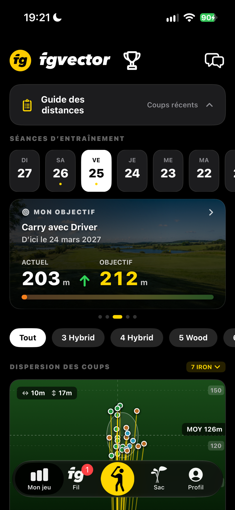 Mon jeu : carte Mon objectif avec votre carry actuel et le carry visé