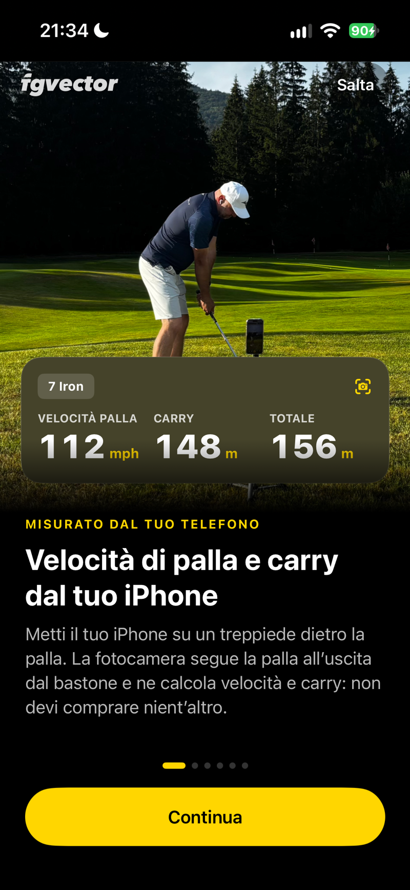 Velocità di palla e carry dal tuo iPhone