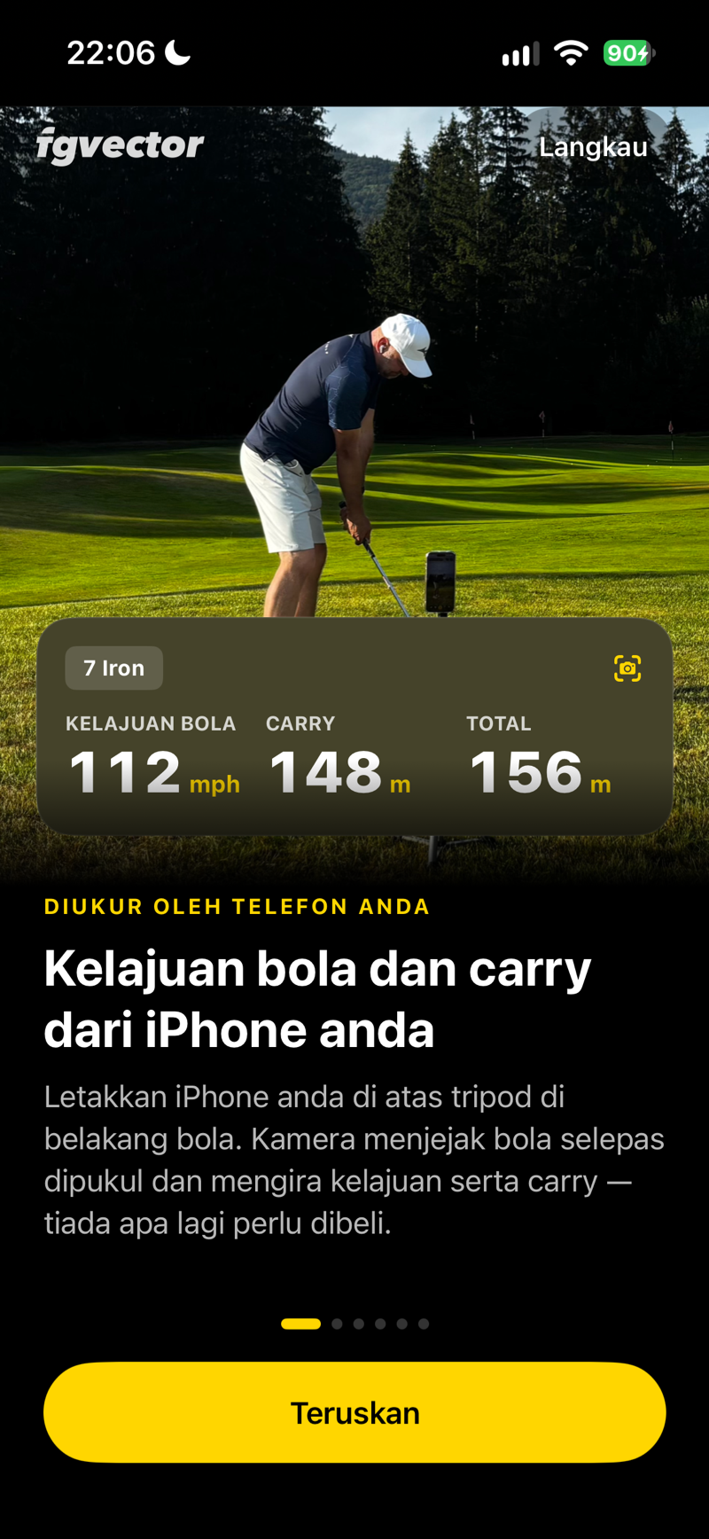Kelajuan bola dan carry dari iPhone anda