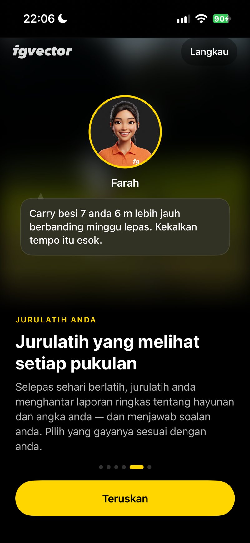 Jurulatih yang melihat setiap pukulan