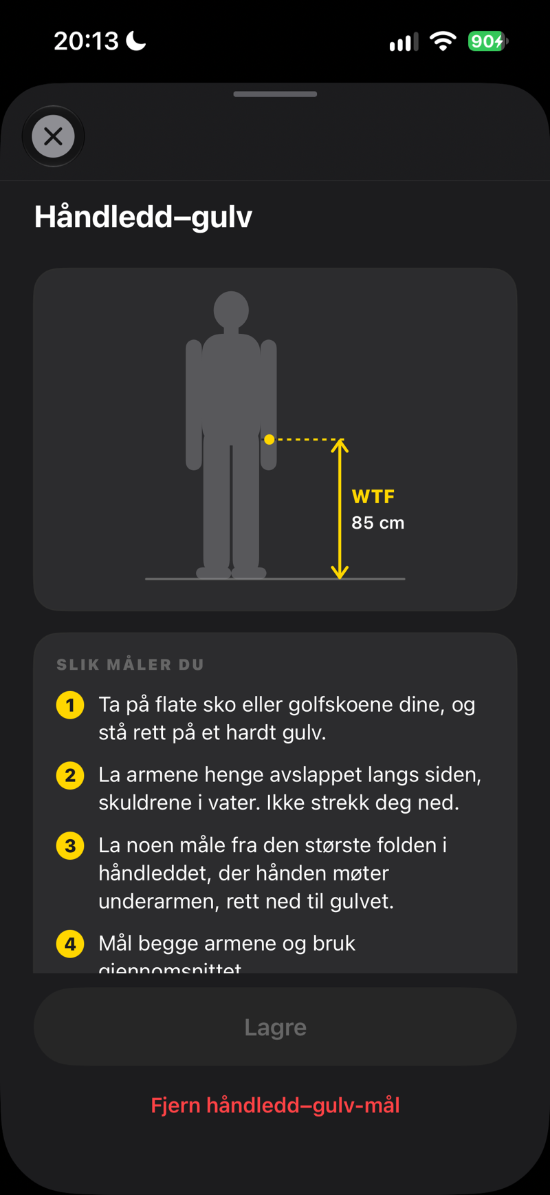 Håndledd–gulv: slik måler du, steg for steg