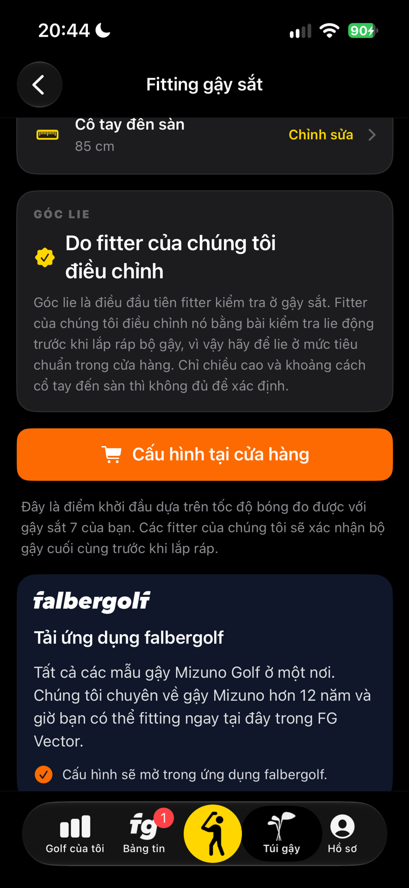 Fitting gậy sắt: cấu hình bộ gậy của bạn tại cửa hàng falbergolf.com