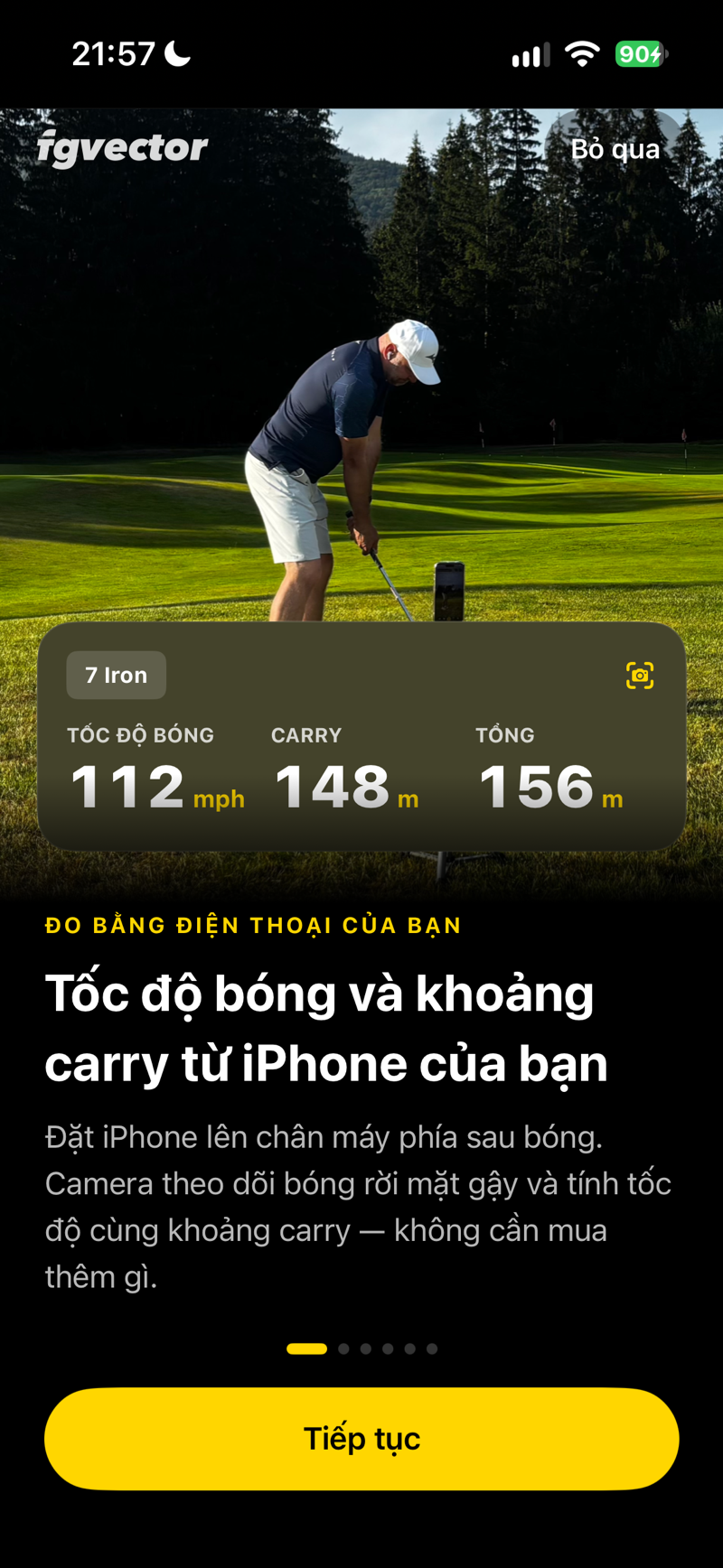 Tốc độ bóng và khoảng carry từ iPhone của bạn
